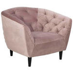 CHESTERFIELD-SESSEL in Samt Rosa  - Schwarz/Rosa, Trend, Holz/Textil (97/79/84cm) - Ambia Home