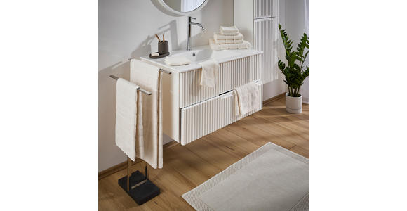 FROTTIERSET CHECK Weiß 10-teilig  - Weiß, Design, Textil (30/50cm) - Esposa