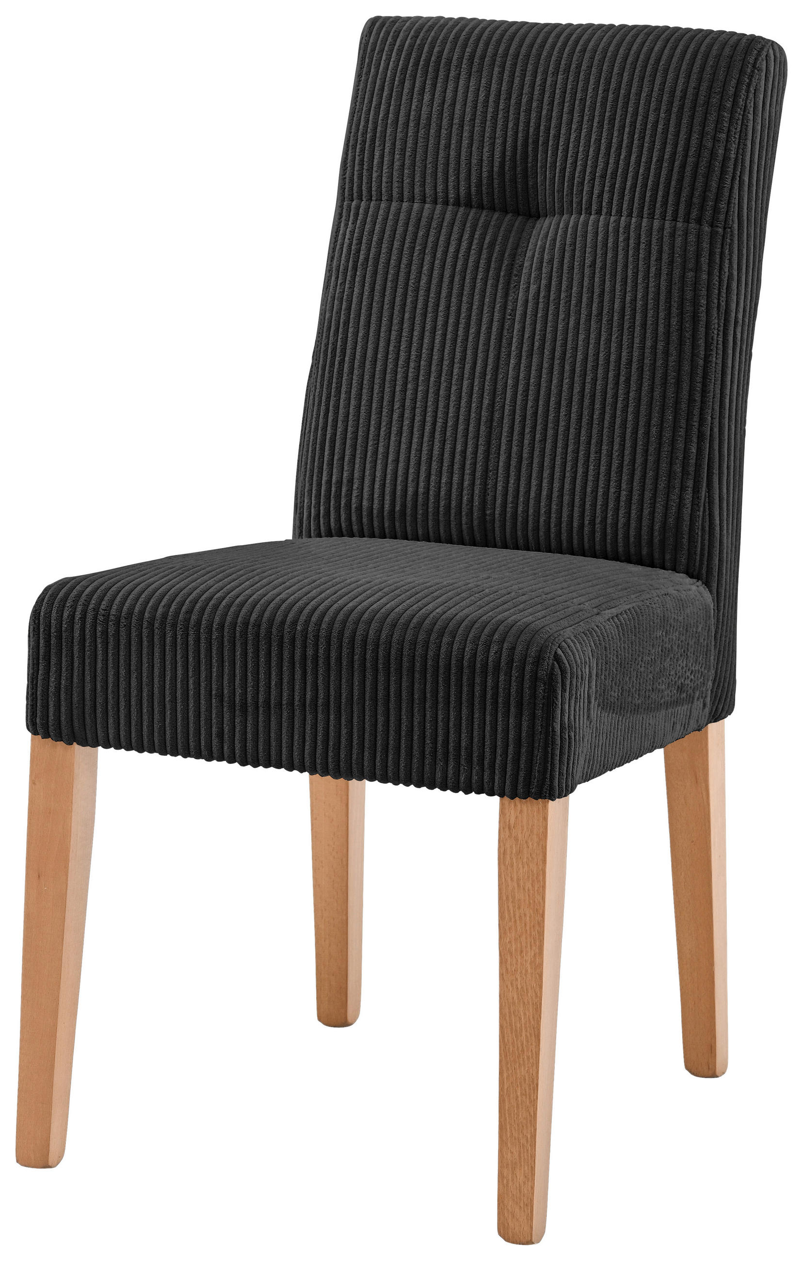 STUHL Cord Schwarz, Buchefarben Buche massiv  - Buchefarben/Schwarz, KONVENTIONELL, Holz/Textil (47,5/91,5/63cm) - home24