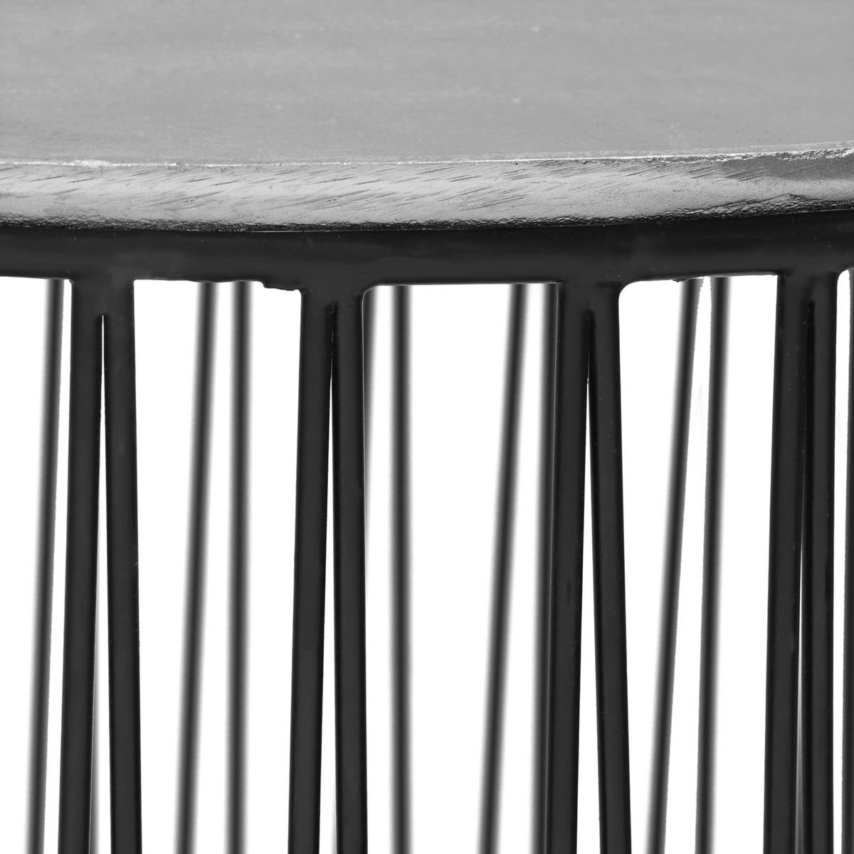 BEISTELLTISCH 41/41/46 cm Schwarz, Silberfarben rund  - Silberfarben/Schwarz, Design, Metall (41/41/46cm) - Boxxx