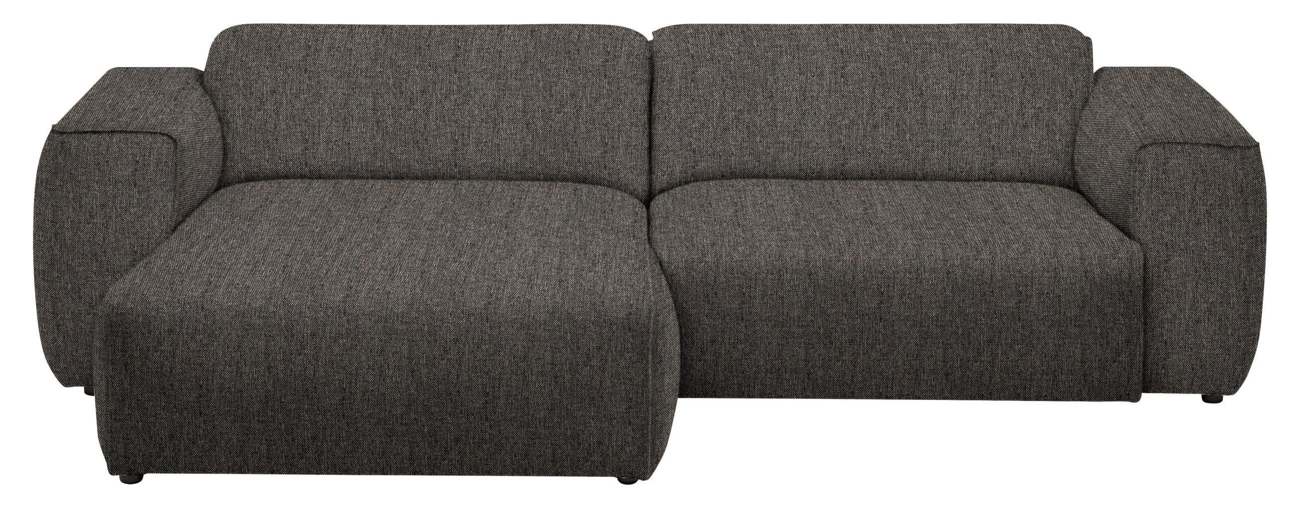 ECKSOFA in Webstoff Dunkelbraun  171/265 cm  - Dunkelbraun/Schwarz, Design, Kunststoff/Textil (171/265cm) - home24
