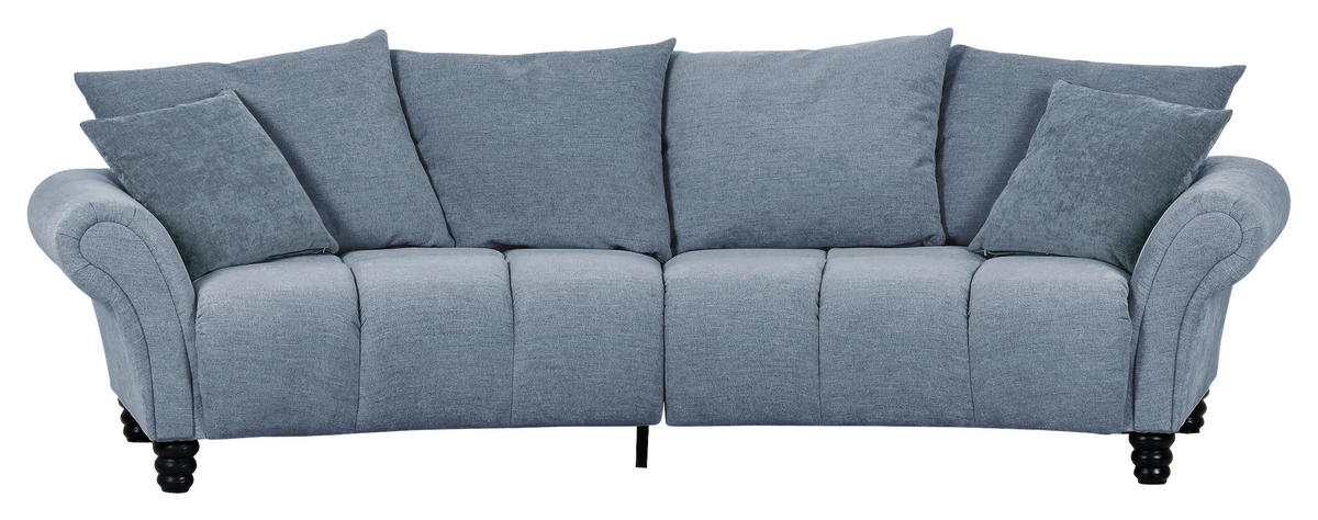 BIGSOFA in Flachgewebe Blau  - Blau/Schwarz, KONVENTIONELL, Holz/Textil (290/78/115cm) - Carryhome