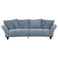 BIGSOFA in Flachgewebe Blau - Blau/Schwarz, KONVENTIONELL, Holz/Textil (290/78/115cm) - Carryhome