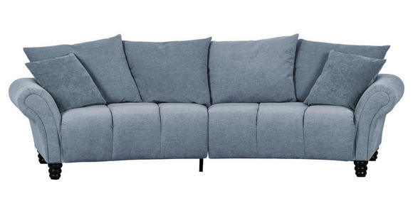 BIGSOFA in Flachgewebe Blau - Blau/Schwarz, KONVENTIONELL, Holz/Textil (290/78/115cm) - Carryhome