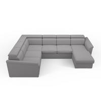 WOHNLANDSCHAFT Hellbraun Webstoff  - Hellbraun, Design, Holz/Textil (243/355/103cm) - MID.YOU