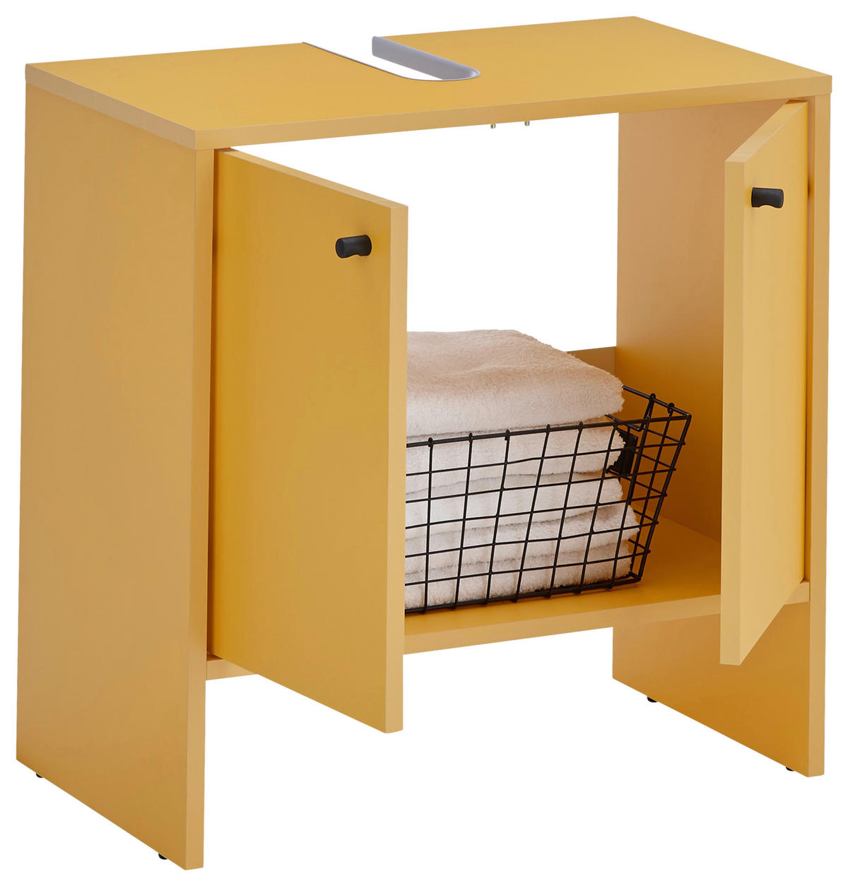 WASCHBECKENUNTERSCHRANK 60/60/35 cm  - Gelb/Schwarz, MODERN, Holzwerkstoff/Kunststoff (60/60/35cm) - MID.YOU
