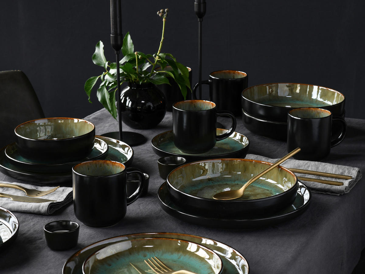 KOMBISERVICE Grün 30-teilig 6 Personen  - Grün, Trend, Keramik - Creatable