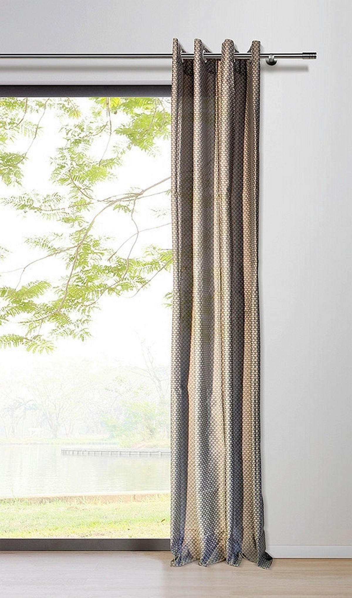 ÖSENSCHAL transparent 135/245 cm   - Grau, Basics, Textil (135/245cm)