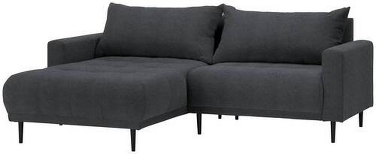 ECKSOFA in Flachgewebe Dunkelgrau  - Dunkelgrau/Schwarz, Design, Holz/Textil (160/215cm) - Stylife