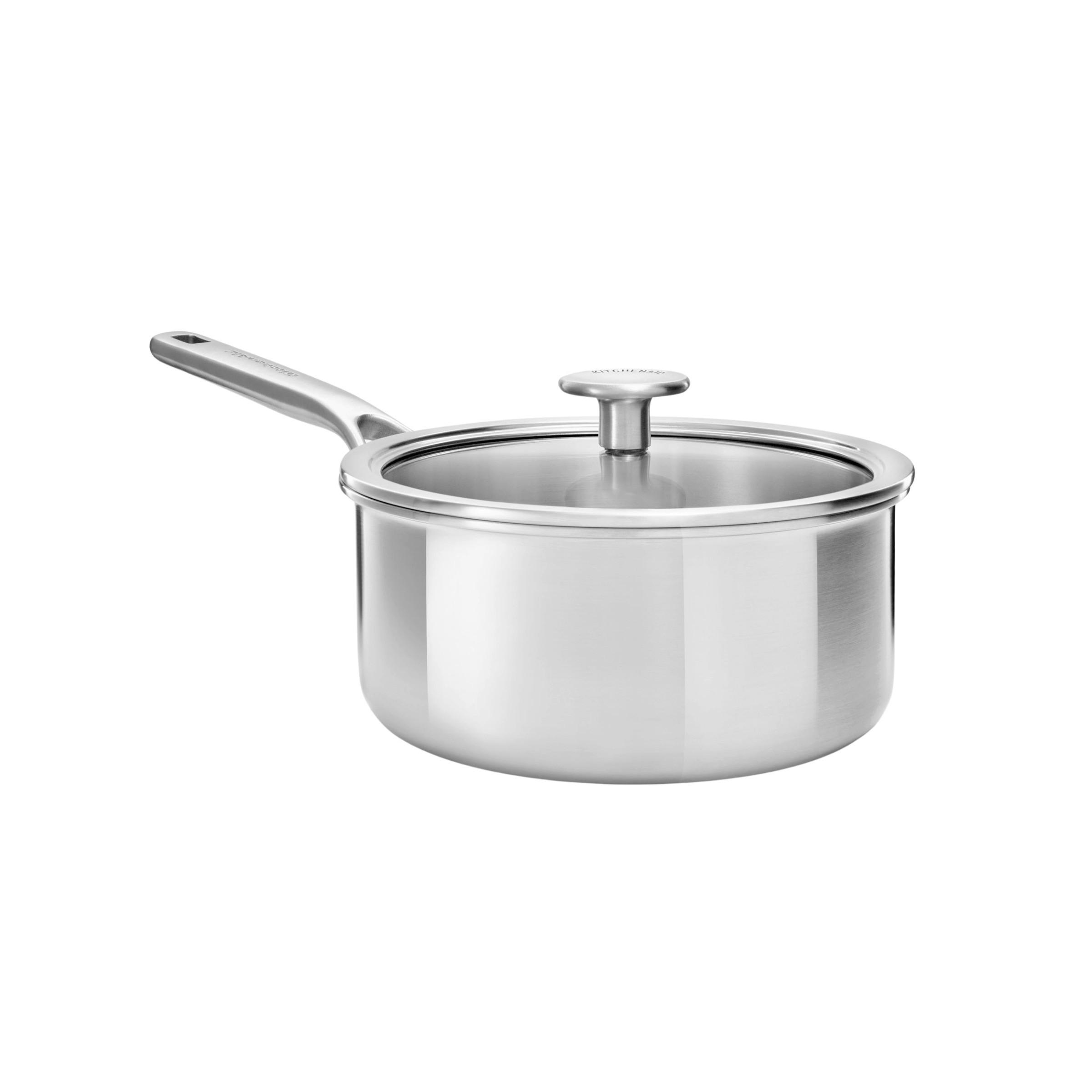 STIELKASSEROLLE Multi-Ply Stainless Steel 3.1 L  - Edelstahlfarben, Basics, Glas/Metall (20cm) - Kitchenaid