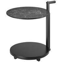 BEISTELLTISCH 55/55/54-73 cm Schwarz, Silberfarben rund  - Silberfarben/Schwarz, Design, Keramik/Holzwerkstoff (55/55/54-73cm) - Bacher