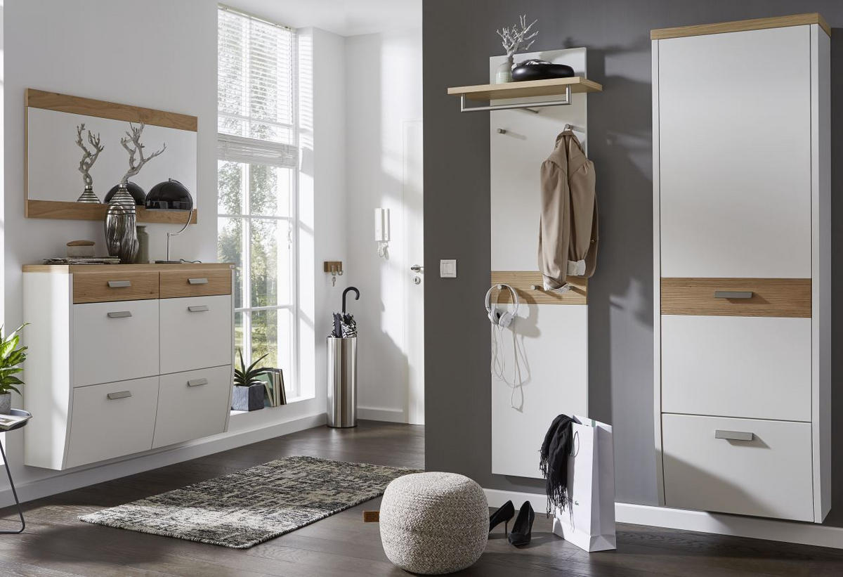 GARDEROBE 4-teilig  in 270/200/32 cm  - Eichefarben/Weiß, Design, Holz/Holzwerkstoff (270/200/32cm) - Dieter Knoll