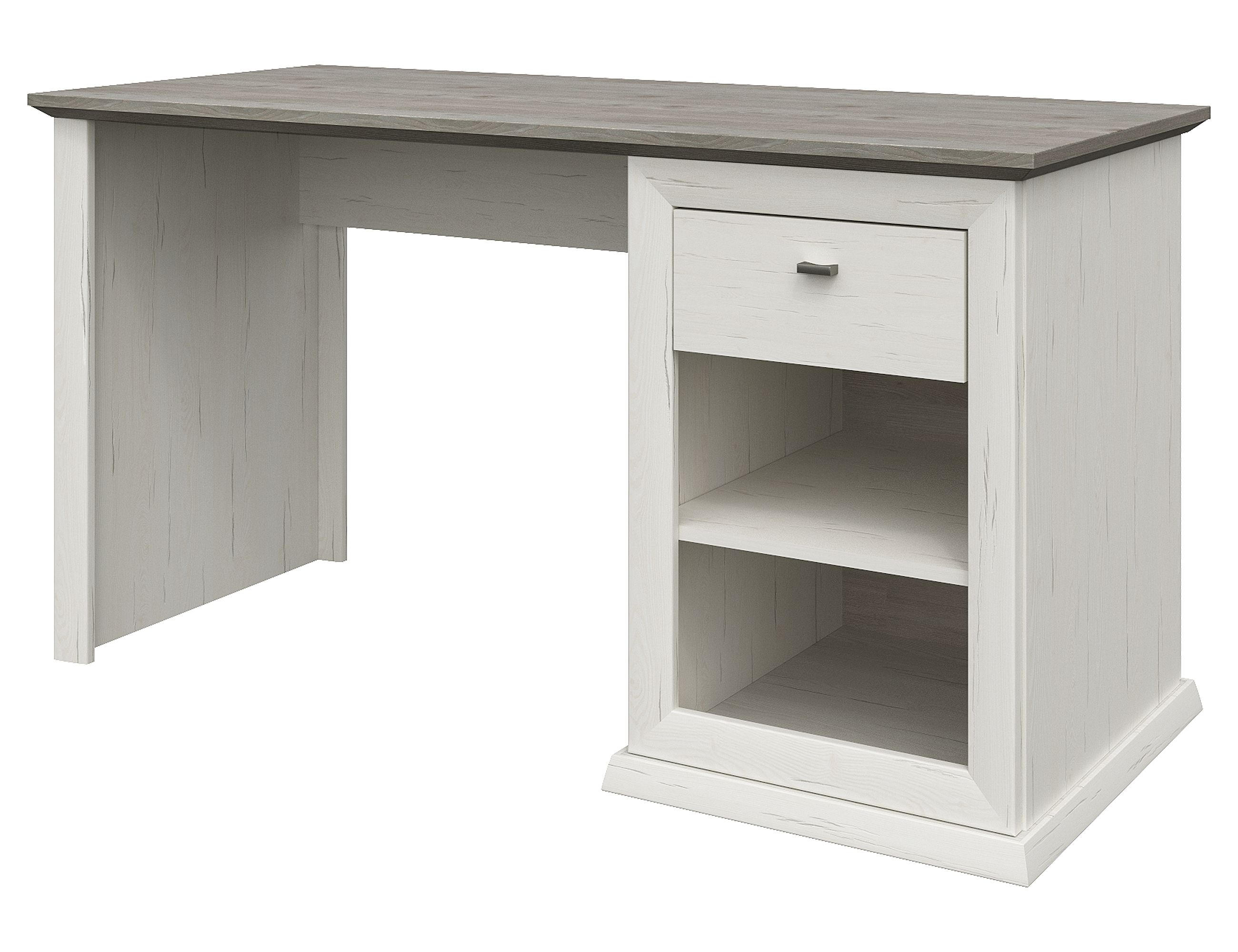 SCHREIBTISCH Grau, Weiß - Weiß/Grau, LIFESTYLE, Metall (135/59/76cm) - Hom`in