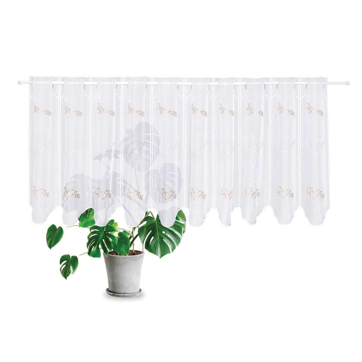 KURZGARDINE   144/45 cm   - Weiß, KONVENTIONELL, Textil (144/45cm)