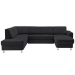 WOHNLANDSCHAFT  in Chenille Dunkelgrau  - Chromfarben/Dunkelgrau, Design, Kunststoff/Textil (198/301/165cm) - Xora