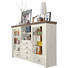HIGHBOARD EICHE NELSON Eichefarben, Weiß - Eichefarben/Alufarben, Design, Glas/Metall (184,1/126,6/44,2cm) - Set one by Musterrin