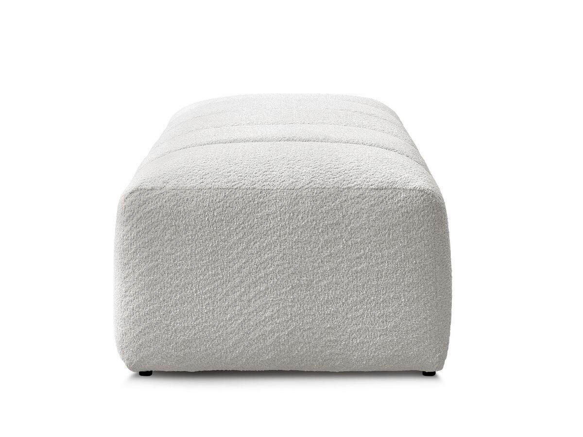 HOCKER ANNECY Bouclé Hellgrau  - Hellgrau/Schwarz, MODERN, Kunststoff/Textil (146/45/68cm)