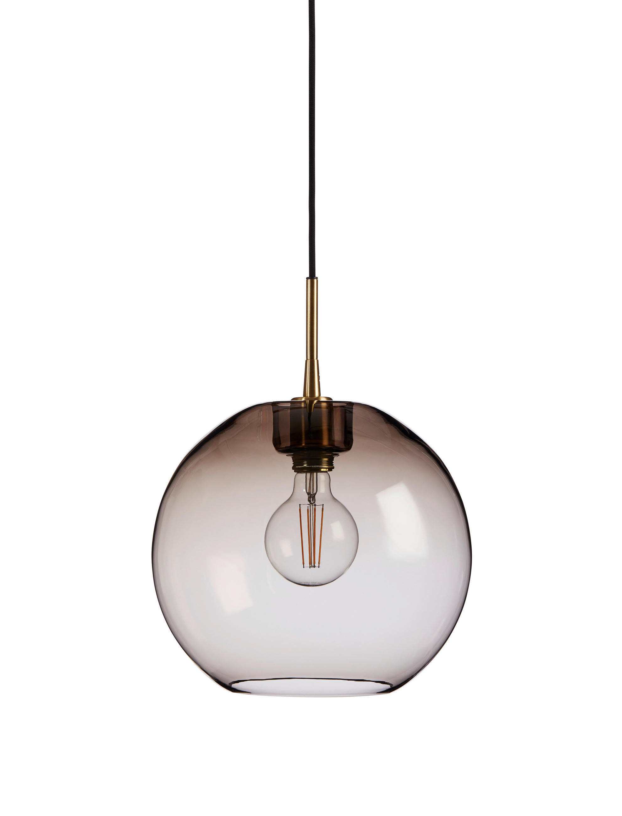 HÄNGLAMPA Gloria 32/29 cm  - mässingsfärgad/mörkbrun, Klassisk, metall/glas (32/29cm) - Belid