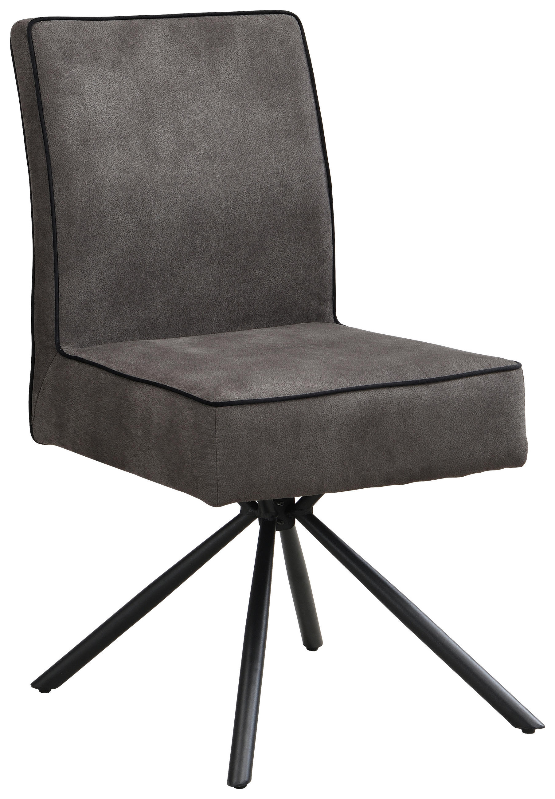 STUHL - Schwarz/Grau, Design, Textil/Metall (46,5/91/62,5cm) - Ambia Home