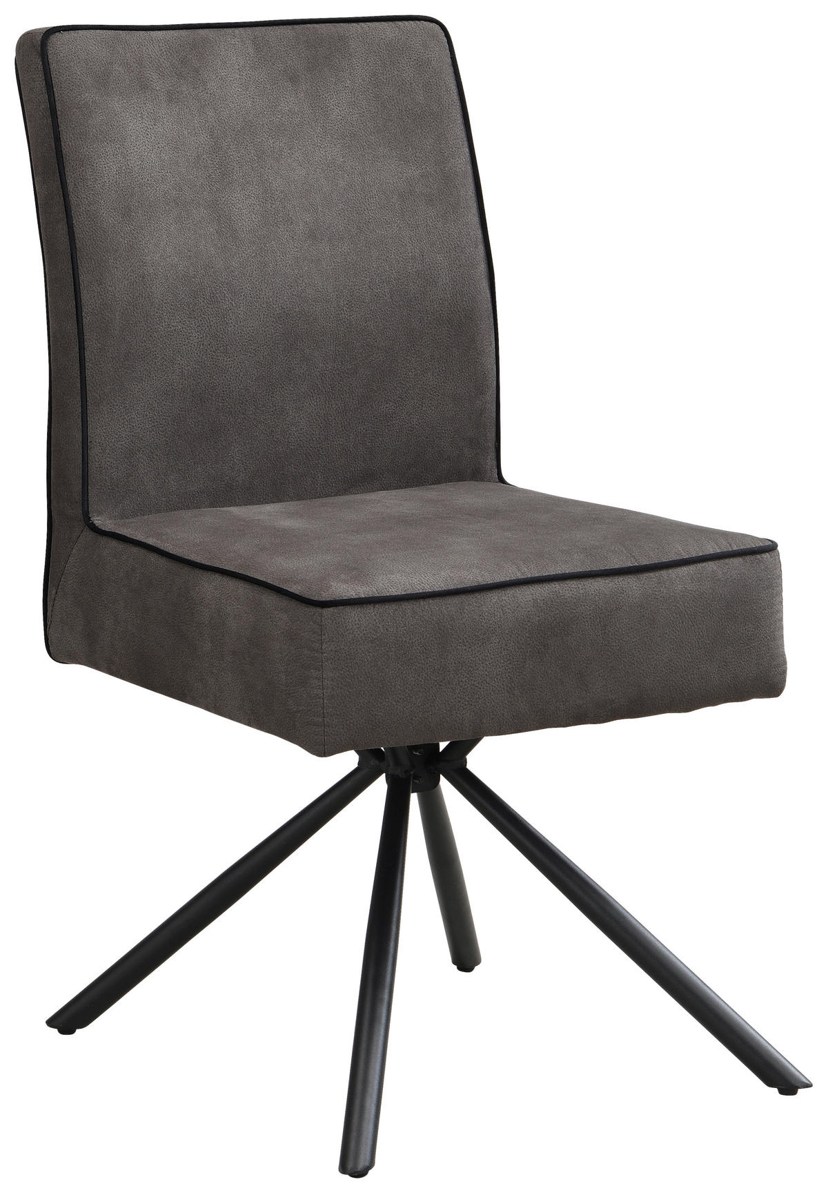 STUHL - Schwarz/Grau, Design, Textil/Metall (46,5/91/62,5cm) - Ambia Home