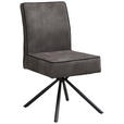 STUHL - Schwarz/Grau, Design, Textil/Metall (46,5/91/62,5cm) - Ambia Home