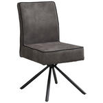 STUHL - Schwarz/Grau, Design, Textil/Metall (46,5/91/62,5cm) - Ambia Home