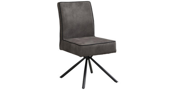 STUHL - Schwarz/Grau, Design, Textil/Metall (46,5/91/62,5cm) - Ambia Home