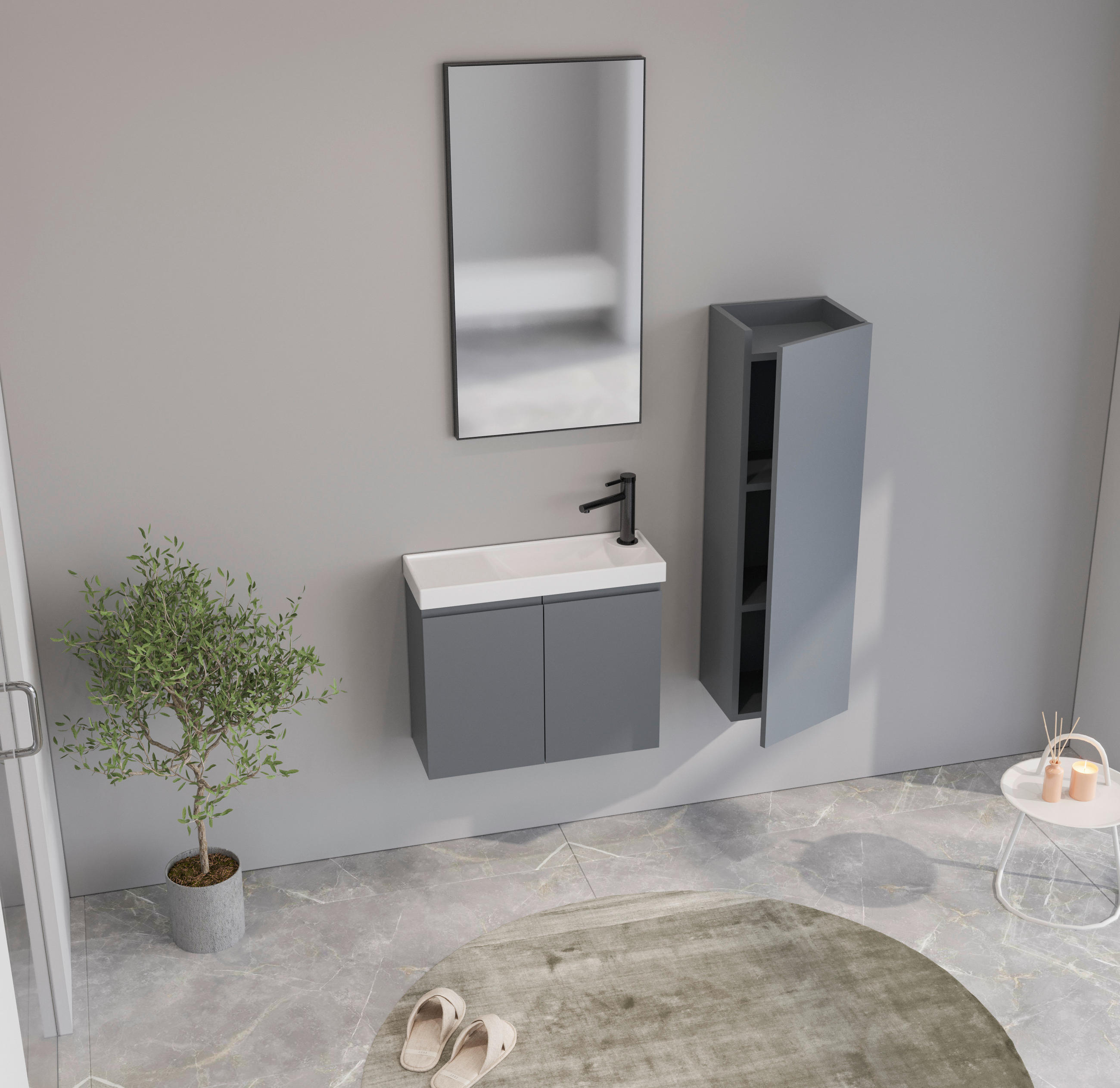 HIGHBOARD COAST  in 30/100/25 cm  - Anthrazit, MODERN, Holzwerkstoff (30/100/25cm) - MID.YOU