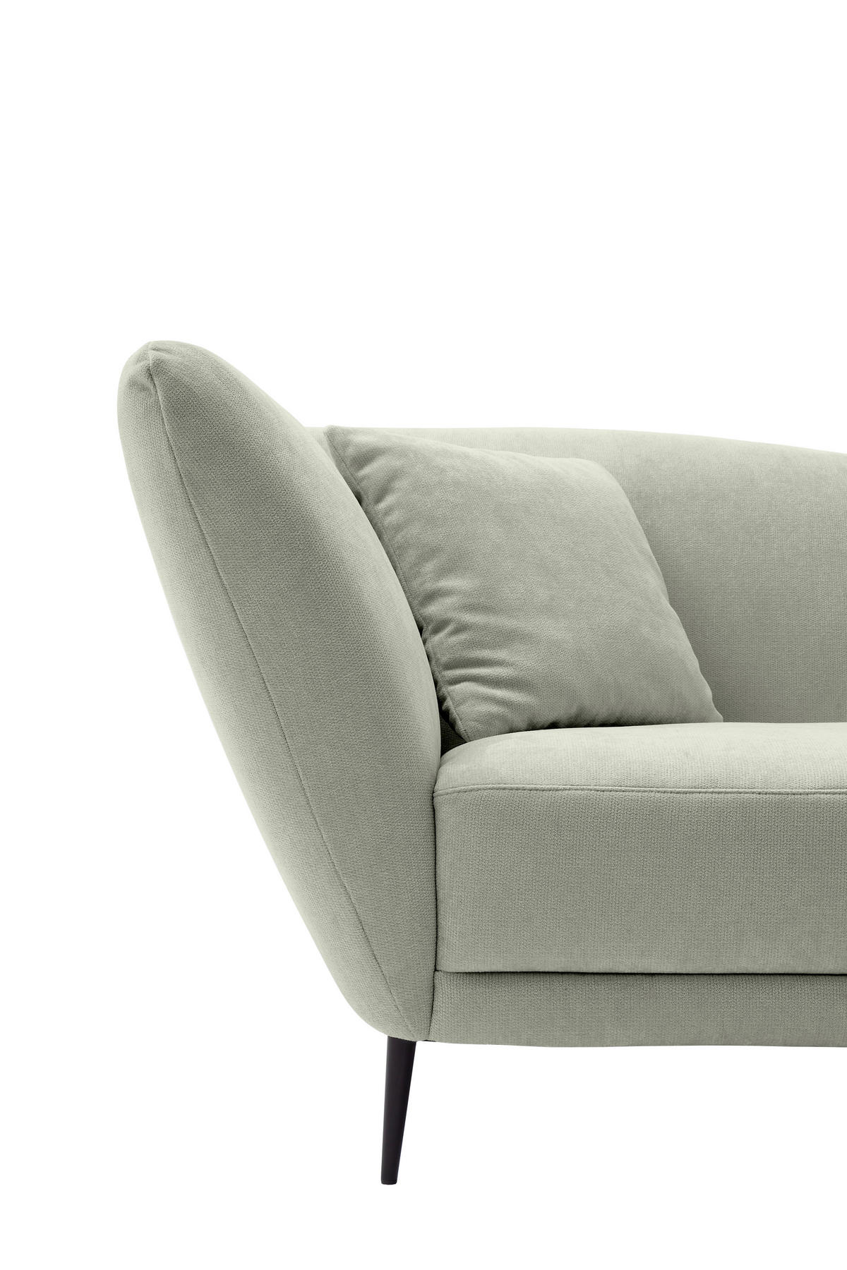 RÉCAMIERE Salbeigrün Chenille Zierkissen, Rücken echt  - Salbeigrün/Schwarz, KONVENTIONELL, Textil/Metall (224/70/97cm) - Hom`in