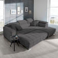 ECKSOFA in Mikrofaser Grau  - Chromfarben/Grau, Design, Textil/Metall (301/207cm) - Xora