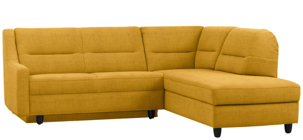 ECKSOFA in Chenille Gelb  226/208 cm  - Gelb/Schwarz, KONVENTIONELL, Textil (226/208cm) - Sedda