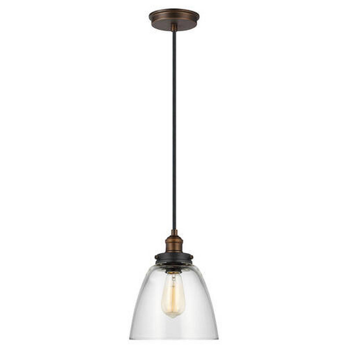 SVJETILJKA VISEĆA  22.8/31.3 cm      Elstead Baskin  - boje mjeda/boje cinka, Konvencionalno, staklo/metal (22.8/31.3cm) - Elstead Lighting