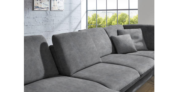 WOHNLANDSCHAFT in Velours Silberfarben - Silberfarben/Schwarz, Design, Textil/Metall (180/344/208cm) - Dieter Knoll