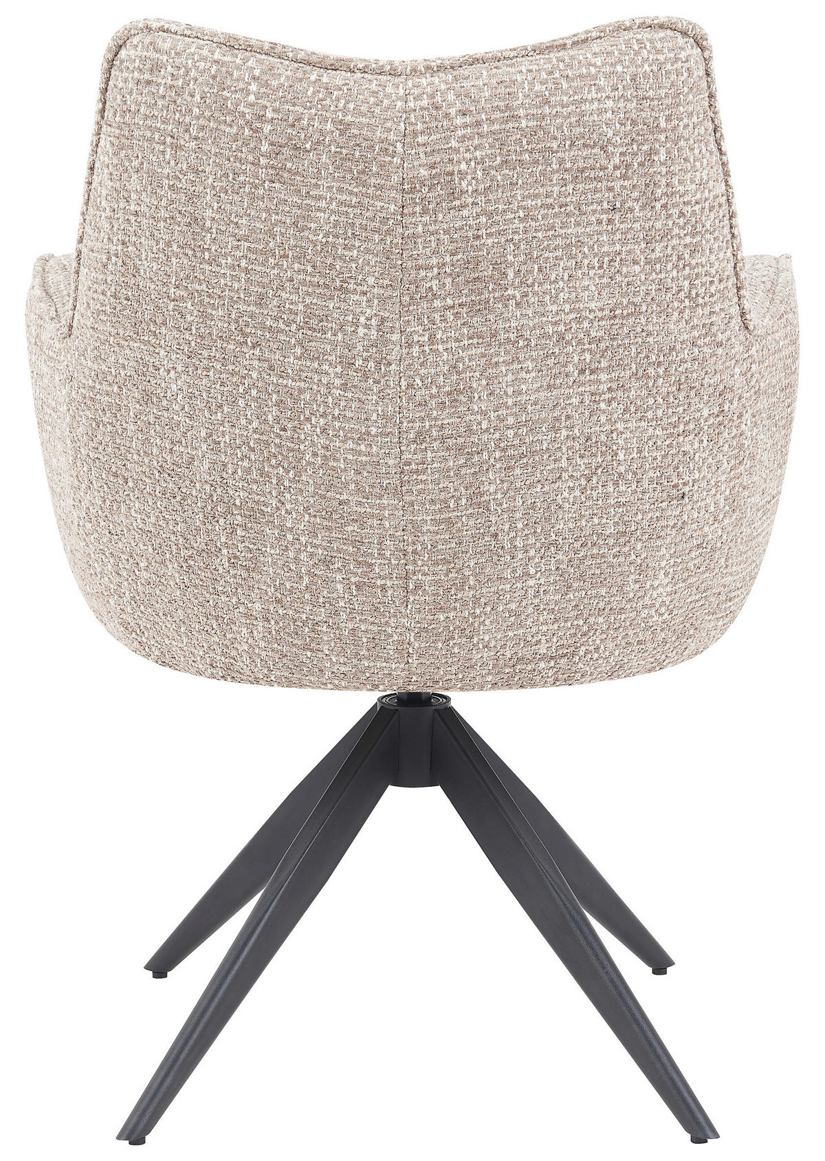 ARMLEHNSTUHL  in Chenille  - Graubraun/Schwarz, MODERN, Textil/Metall (63/88/63cm) - Livetastic
