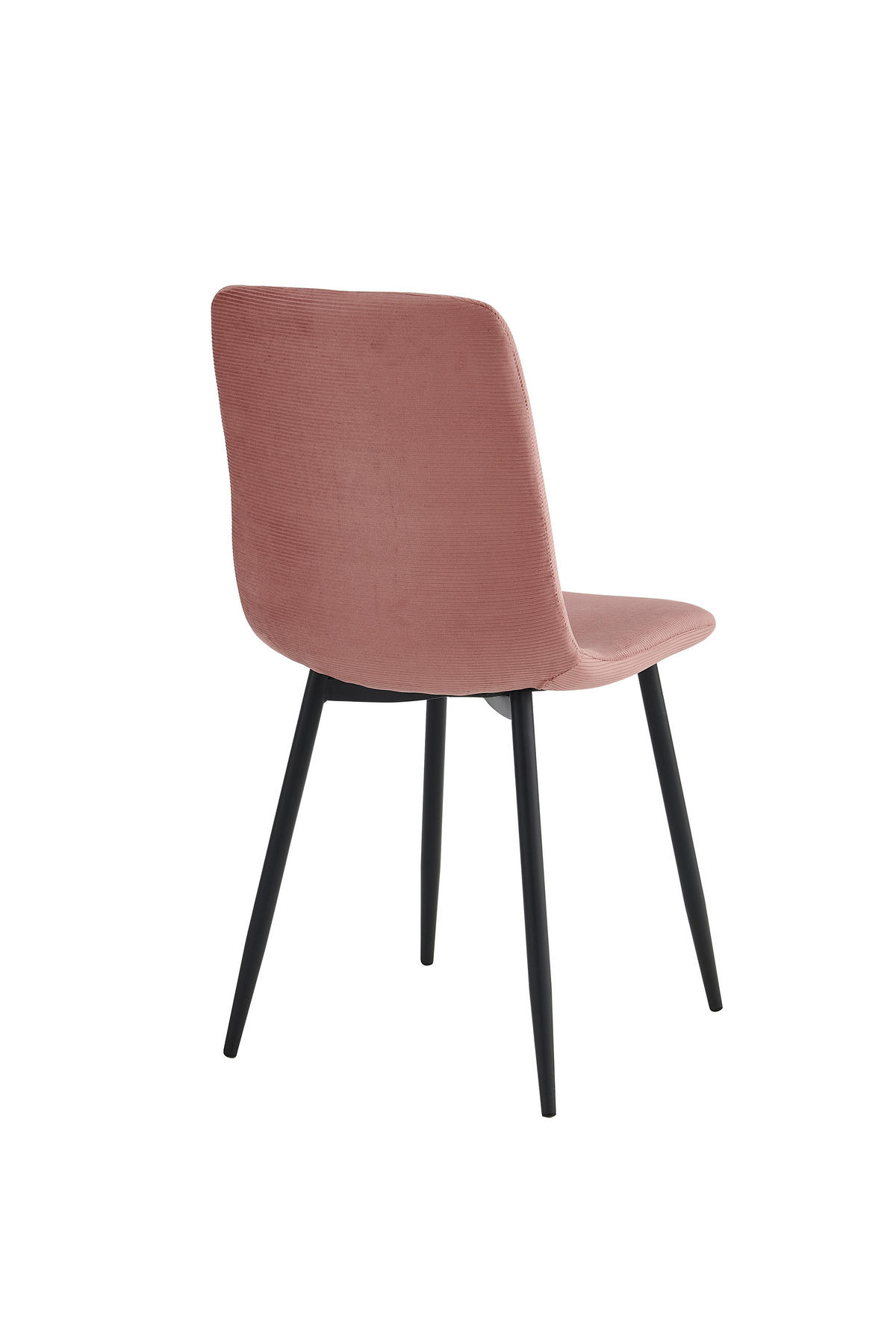 STUHL-SET 4 Stück  in Stahl Mikrofaser, Feincord  - Altrosa/Schwarz, MODERN, Textil/Metall (44/92/54cm) - MID.YOU