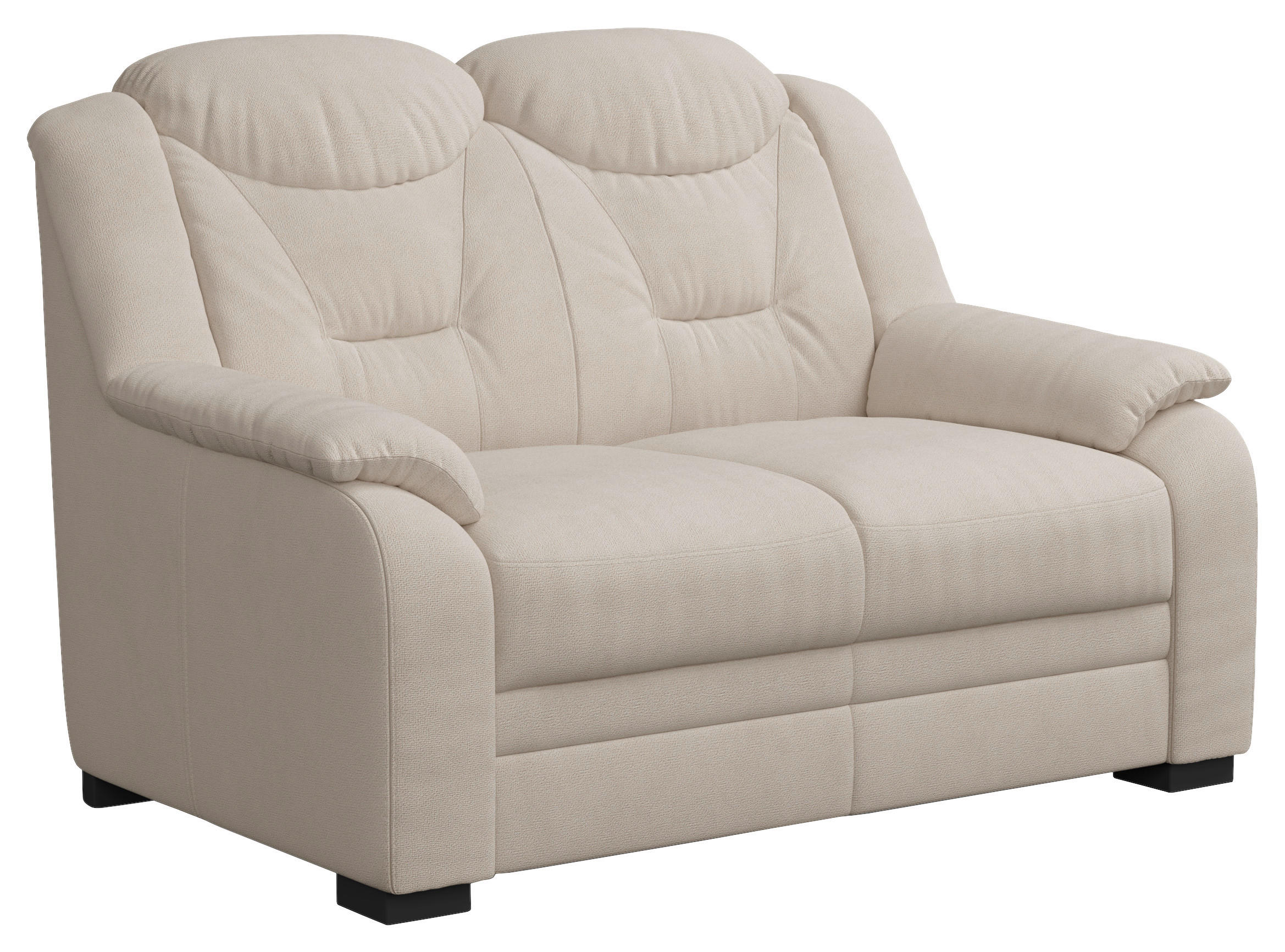 2-SITZER-SOFA in Chenille Beige  - Beige/Schwarz, Basics, Kunststoff/Textil (138/99/99cm) - MID.YOU