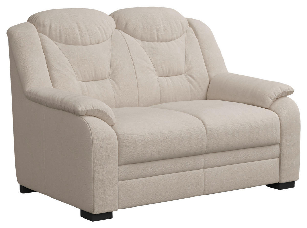2-SITZER-SOFA in Chenille Beige  - Beige/Schwarz, Basics, Kunststoff/Textil (138/99/99cm) - MID.YOU