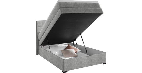 BOXSPRINGBETT 100/200 cm  in Silberfarben  - Wengefarben/Silberfarben, KONVENTIONELL, Holz/Textil (100/200cm) - Carryhome