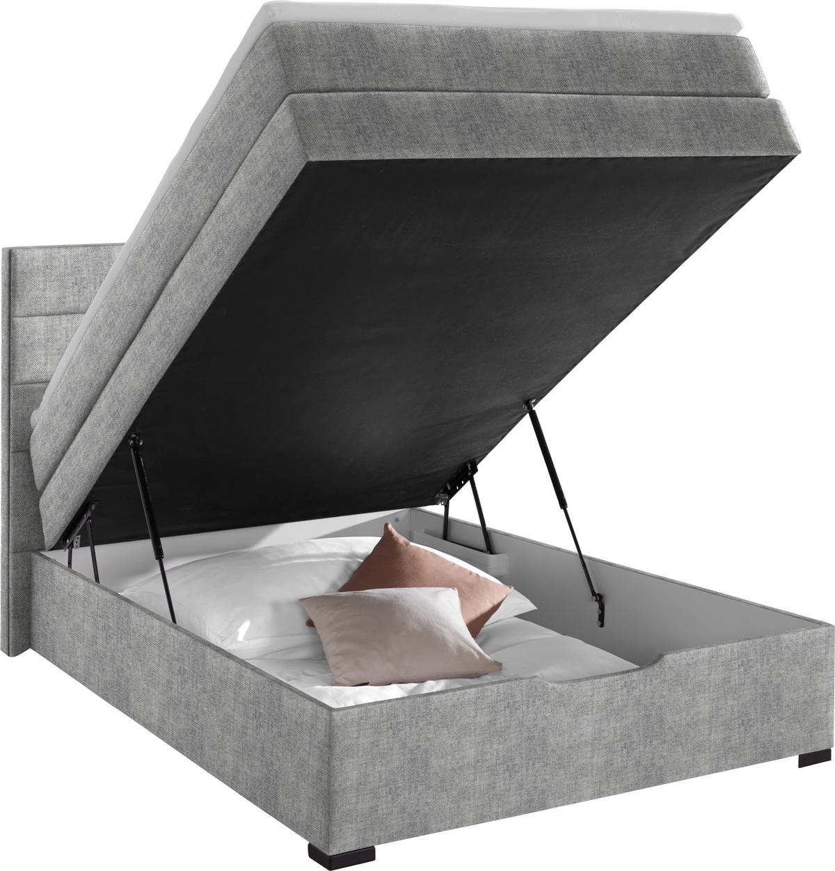 BOXSPRINGBETT 120/200 cm  in Silberfarben  - Wengefarben/Silberfarben, Konventionell, Holz/Textil (120/200cm) - Carryhome