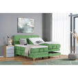 BOXSPRINGBETT 180/200 cm  in Grün  - Eichefarben/Grün, KONVENTIONELL, Holz/Textil (180/200cm) - Voleo