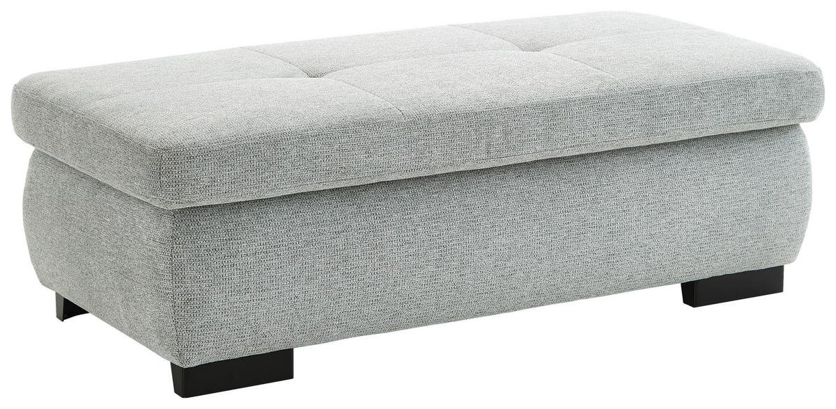 ECKSOFA in Flachgewebe Alufarben  - Schwarz/Alufarben, Design, Textil/Metall (174/297cm) - Beldomo Style