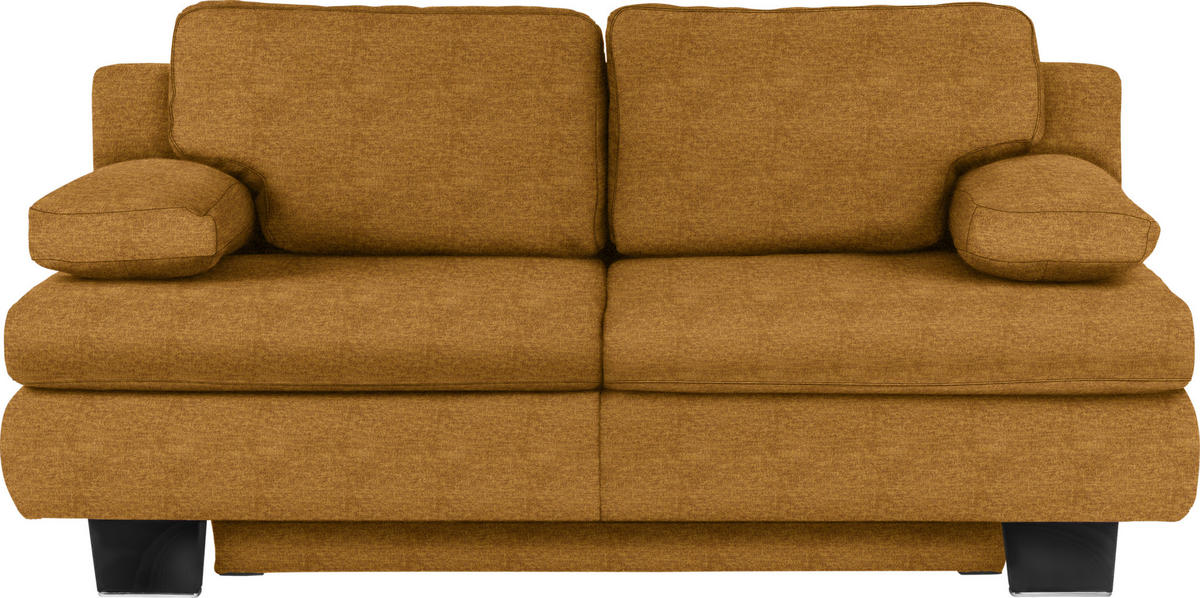 SCHLAFSOFA in Textil Braun, Goldfarben  - Wengefarben/Goldfarben, Konventionell, Holz/Textil (203/94/100cm) - Novel