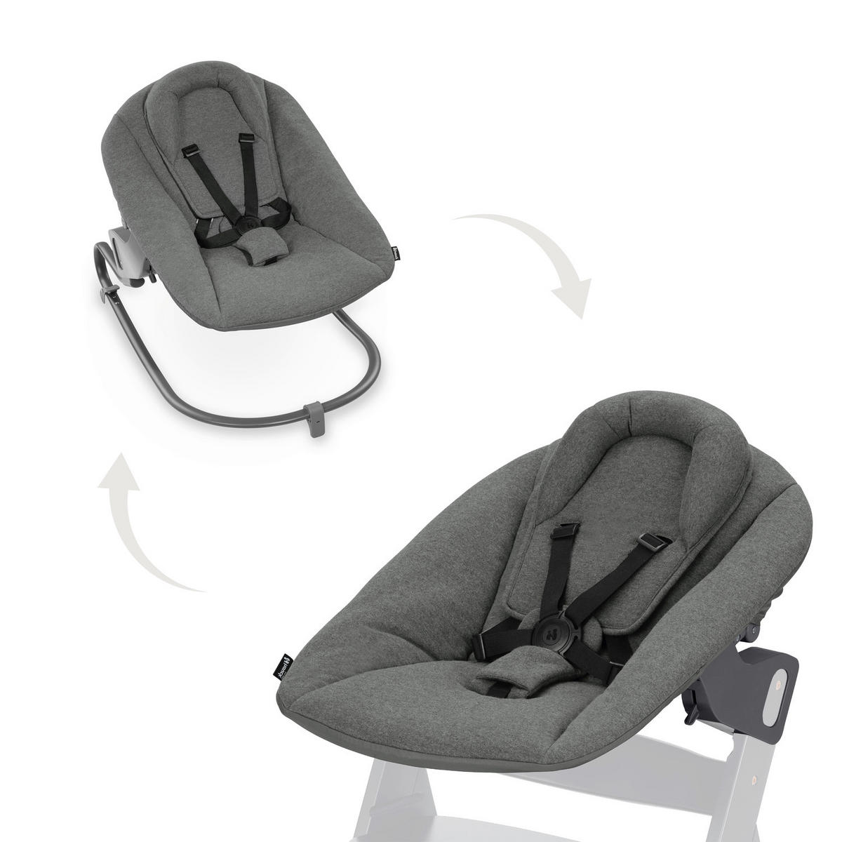 HOCHSTUHLLIEGE Alpha Bouncer Premium  - Anthrazit, Basics, Textil/Metall (66/51/49cm) - Hauck