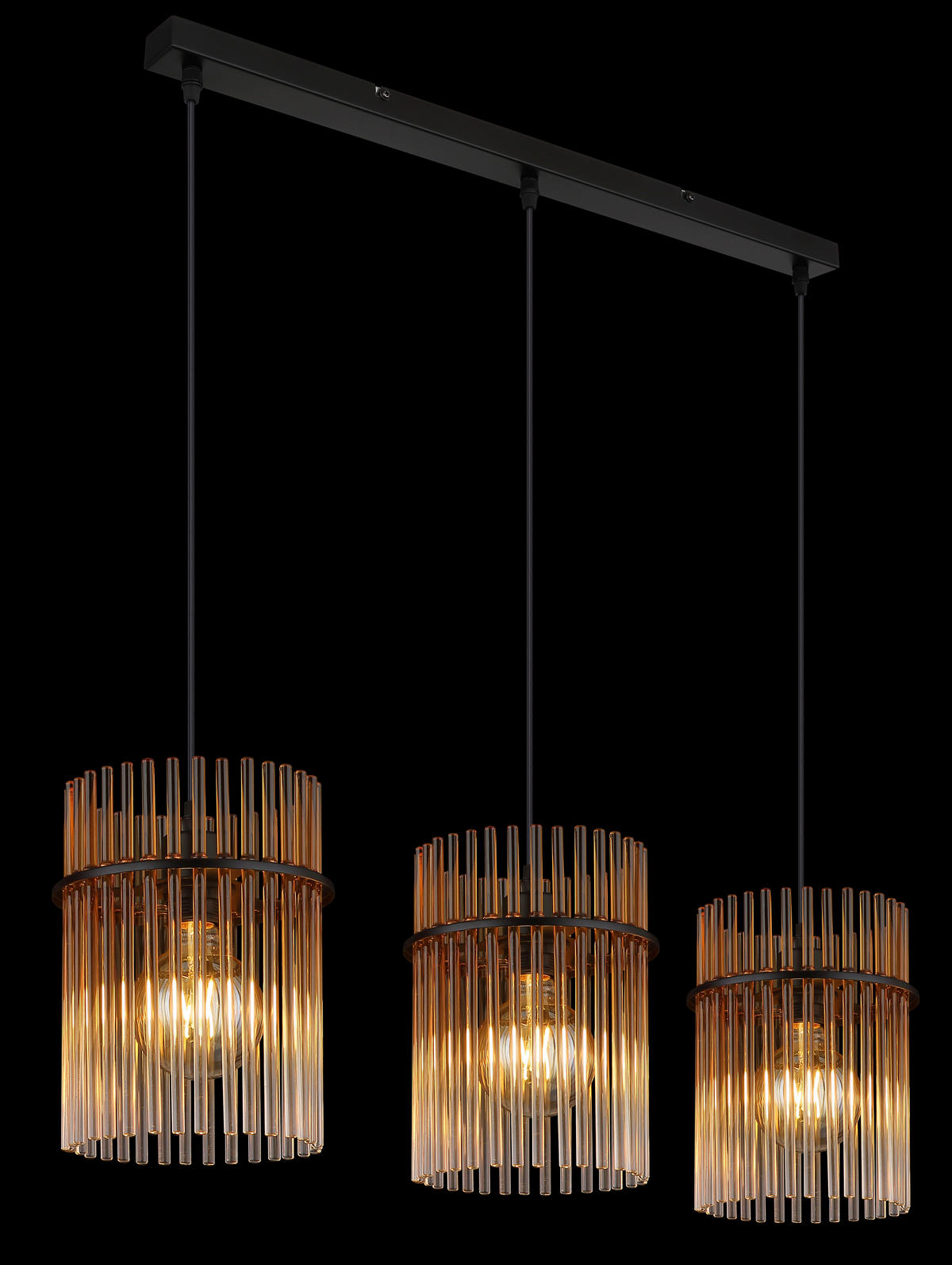 HÄNGELEUCHTE GORLEY 80/20/140 cm   - Klar/Bernsteinfarben, Basics, Glas/Kunststoff (80/20/140cm) - Globo