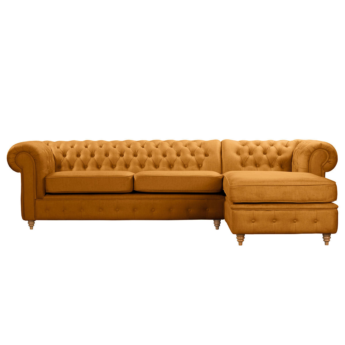 ECKSOFA Laura Bernsteinfarben Mikrofaser  - Bernsteinfarben/Braun, Design, Holz/Textil (284/182cm) - P & B