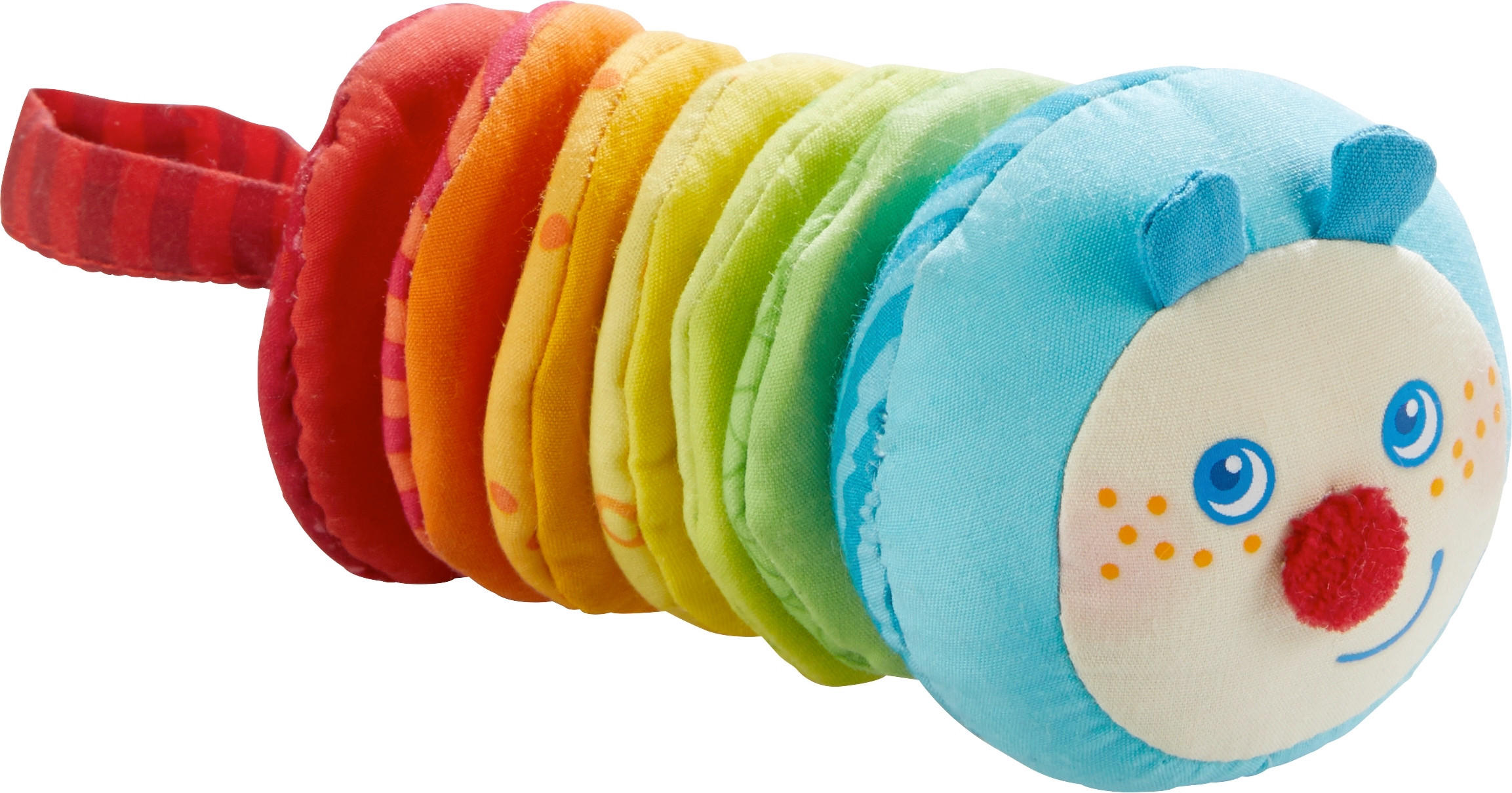 Ratterfigur Raupe Mina  - Multicolor, Basics, Textil (6cm) - Haba