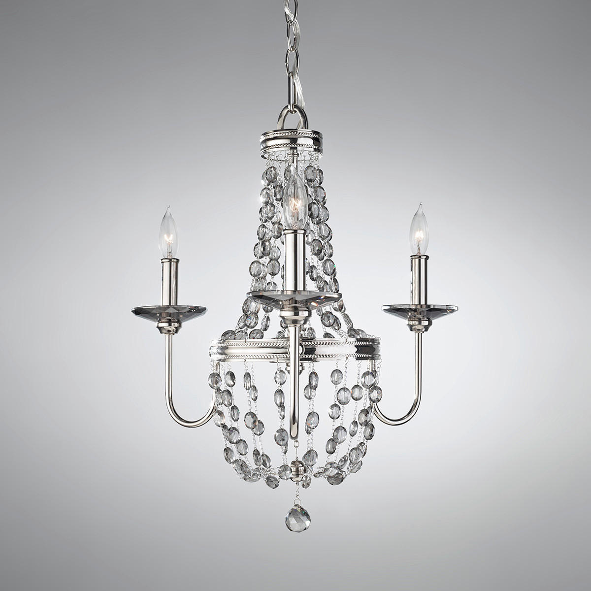 KRONLEUCHTER 47/57.7 cm    - Nickelfarben, Konventionell, Glas/Metall (47/57.7cm) - Elstead Lighting