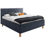 POLSTERBETT gepolstertes Kopfteil, Lattenrost, Bettkasten Blau 180/200 cm  - Blau, MODERN, Holz/Holzwerkstoff (180/200cm) - Xora