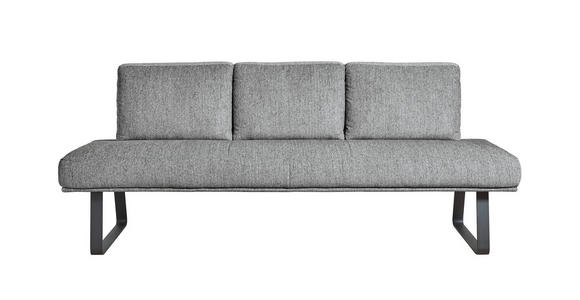 SITZBANK 224/92/78 cm in Hellgrau - Hellgrau/Schwarz, Design, Textil/Metall (224/92/78cm) - Dieter Knoll