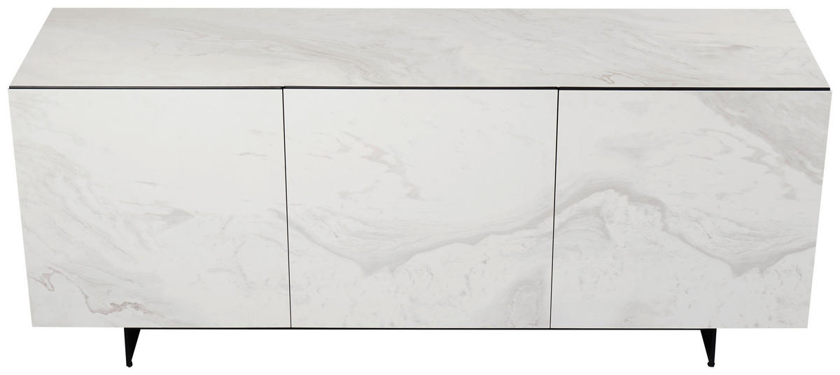 SIDEBOARD  180/75/50 cm 1 Schublade(n)  - Schwarz/Weiß, Design, Keramik/Holzwerkstoff (180/75/50cm) - Belluti